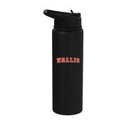 Wallis Texas TX College Style Red Text Wallis Stainless Steel Insulated Water Bottle