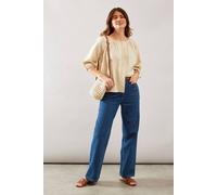 Wallis Women's Textured Button Blouse in Stone | Size: 14 Wallis Stone 14
