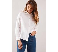 Wallis Textured Button Through Shirt In Ivory ivory