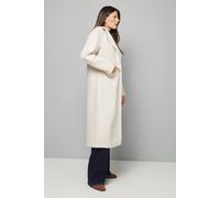 Wallis Textured Single Breasted Midi Coat In Cream cream