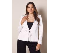 Wallis Women's Tie Detail Jacket in Ivory | Size: 14 Wallis Ivory 14