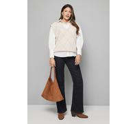 Wallis Tipped Glitter Knitted Vest In Ivory ivory S