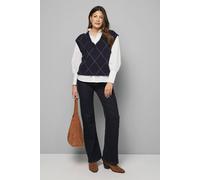Wallis Tipped Glitter Knitted Vest In Navy navy