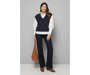 Wallis Tipped Glitter Knitted Vest In Navy navy