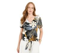 Wallis Tropical Jersey Tie Detail V Neck T Shirt, 14, Navy