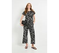 Wallis Women's Tropical Jersey Wide Leg Culottes in Black | Size: 16 Wallis Black 16