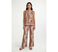 Wallis Tropical Print Elasticated Waist Wide Leg Trouser In Brown brown