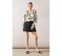 Wallis Tropical Print Overhead Shirt In Stone stone