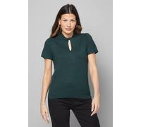 Wallis Women's Twist Front Short Sleeve Knitted Top in Dark Green | Size: Medium Wallis Dark Green M