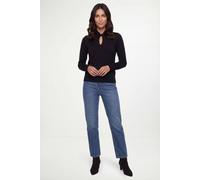 Wallis Women's Twist Neck Keyhole Jumper in Black | Size: Medium Wallis Black M