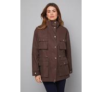 Wallis Utility Pocket Drawstring Coat In Brown brown