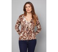 Wallis Women's V Neck Printed Jumper in Animal | Size: Large Wallis Animal L