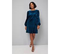 Wallis Velvet Cowl Back Shift Dress In Teal teal 14