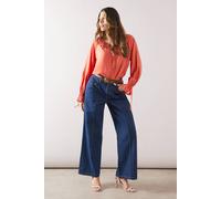 Wallis Viscose Linen Ruffle Blouse In Rust rust 18