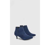 WALLIS Wide Fit Alma Faux Suede Kitten Heel Pointed Ankle Boots 6