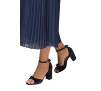 Wallis Women's Wide Fit Carmen Velvet Knot Front High Block Heel Sandals in Navy | Size: 4 Wallis Navy 4