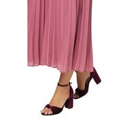 Wide Fit Carmen Velvet Knot Front High Block Heel Sandals Wallis Burgundy 7