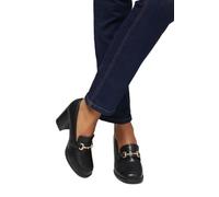 Wallis Wide Fit Daffie Snaffle Trim High Block Heeled Loafers In Black black 3