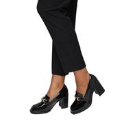 Wallis Women's Wide Fit Daffie Snaffle Trim High Block Heeled Loafers in True Black | Size: 5 Wallis True Black 5