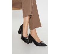 Wallis Wide Fit Darcy Pointed Trim Detail Block Heel Courts In Black black 3