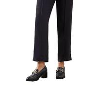 Wallis Wide Fit Lydia Faux Leather Snaffle Trim Apron Front Medium Heeled Loafers, 8, Navy