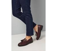 Wallis Wide Fit Petunia Faux Leather Tassel Loafers In Burgundy burgundy 5
