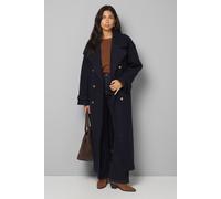 Wallis Wide Lapel Trench Coat In Navy navy 14