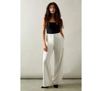 Wallis Wide Leg Cargo Satin Trousers In Ivory ivory 14