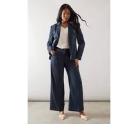 Wallis Wide Leg Pleat Detail Trouser In Navy navy 18
