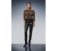 Wallis Women's Abstract Metallic Jersey Off-Shoulder Top in Gold | Size: 18 Wallis Gold 18