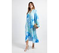 Wallis Women's Abstract Tie Smock Dress in Blue | Size: 18 Wallis Blue 18