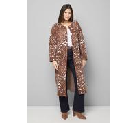 Wallis Women's Animal Jacquard Collarless Cardigan in Brown | Size: XL Wallis Brown XL