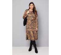 Wallis Animal Print Belted Column Dress In Black black 10