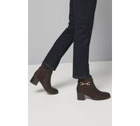 Antonia Faux Leather Snaffle Detail Mid Heel Ankle Boots Wallis Brown 5
