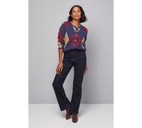 Wallis Women's Argyle Check Knitted Cardigan in Navy | Size: Large Wallis Navy L