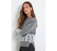 Wallis Women's Argyle Placement Funnel Neck Jumper in Grey | Size: Medium Wallis Grey M