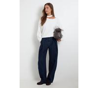 Wallis Women's Batwing Cut Out Fine Knitted Jumper in Ivory | Size: Small Wallis Ivory S