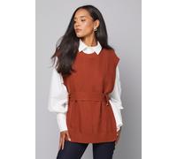 Wallis Women's Belted Knitted Tank in Rust | Size: XL Wallis Rust XL