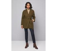 Wallis Women's Belted Shawl Collar Coat in Olive | Size: 20 Wallis Olive 20