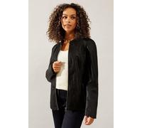 Wallis Women's Black Faux Leather Stitch Detail Jacket | Size: 8 Wallis Black 8
