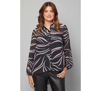 Wallis Women's Black Swirl High Low Hem Longline Shirt | Size: 18 Wallis Black 18