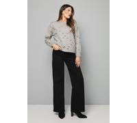 Wallis Women's Bobble Diamond Knitted Jumper in Grey | Size: Medium Wallis Grey M