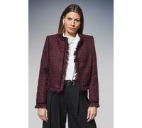 Wallis Women's Boucle Trim Detail Jacket in Wine | Size: 12 Wallis Wine 12