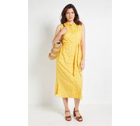 Wallis Women's Broderie Maxi Shirt Dress in Yellow | Size: 16 Wallis Yellow 16