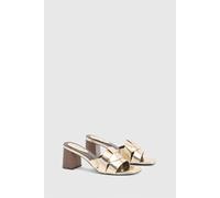 Wallis Women's Brooklyn Faux Leather Block Heel Mules in Gold | Size: 5 Wallis Gold 5