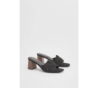 Wallis Women's Brooklyn Faux Suede Block Heel Mules in Natural Black | Size: 6 Wallis Natural Black 6