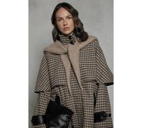Wallis Women's Brown Check Cape Coat | Size: 18 Wallis Brown 18