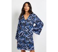 Wallis Women's Butterfly Zip Shift Dress in Blue | Size: 14 Wallis Blue 14