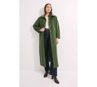 Wallis Women's Button Detail Collared Maxi Coat in Green | Size: 16 Wallis Green 16