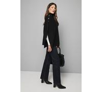 Wallis Women's Button Detail High Neck Knitted Poncho Jumper in Black | Size: Medium/Large Wallis Black M/L